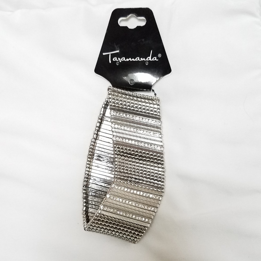 Sterling Silver Rhinestone Chain Chunky Bracelet